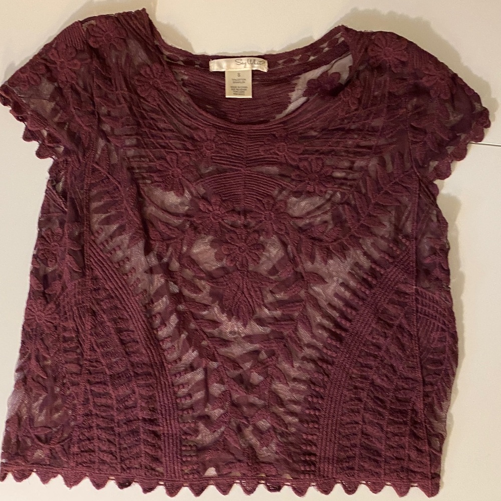 Say What? Burgundy Lace Blouse